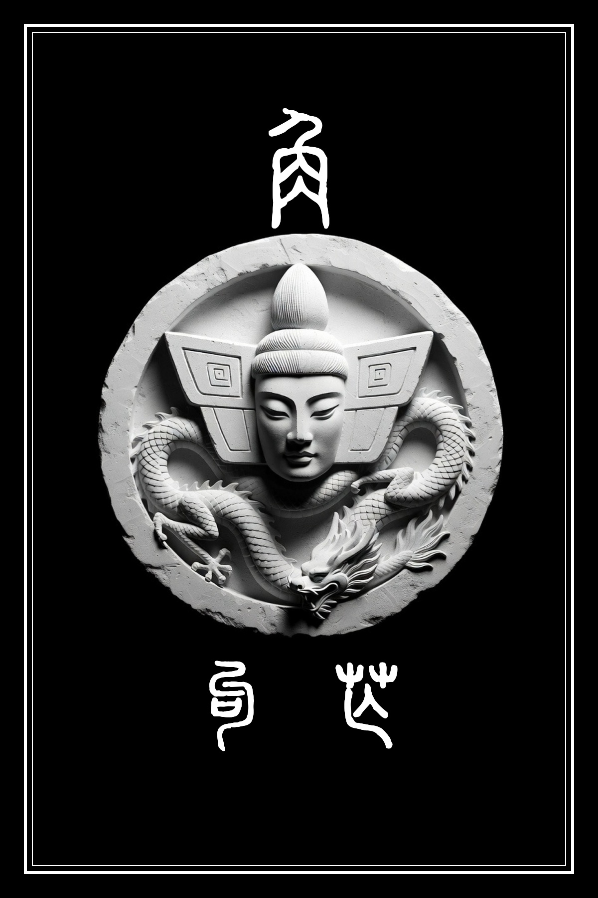 角宿 句芒 黑白雷雕圖騰